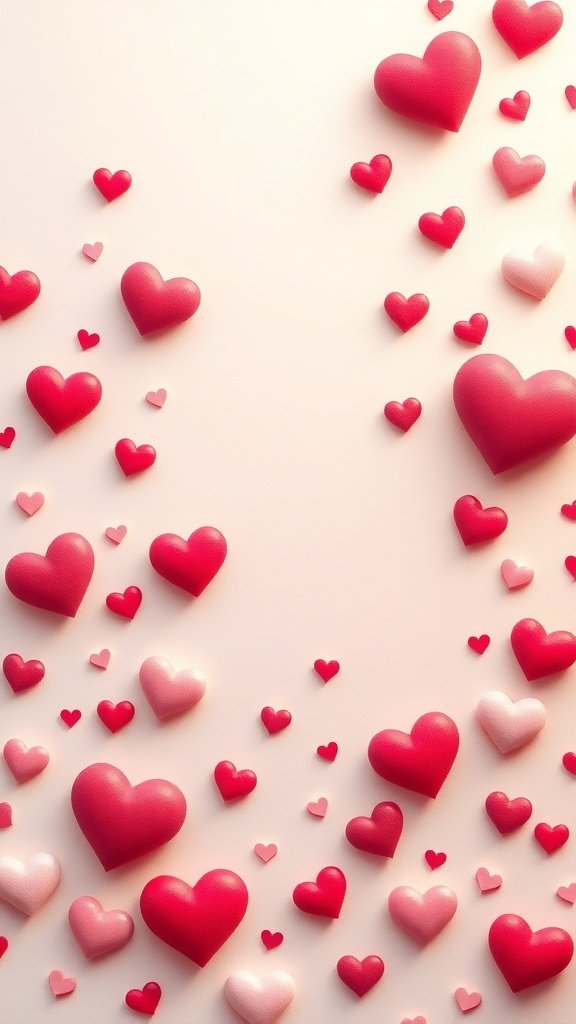 50 Adorable Cute Wallpaper Ideas to Transform Your Space Cute wallpaper with various heart patterns in red and pink.