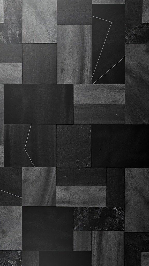 50 Stunning Black Wallpapers for a Chic Look Geometric black wallpaper with various tile patterns