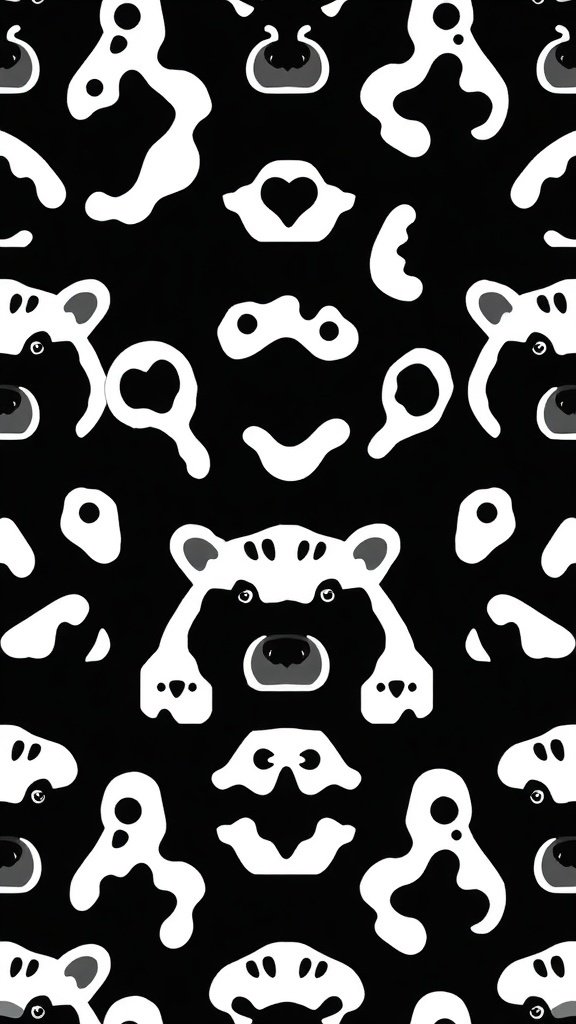 50 Stunning Black Wallpapers for a Chic Look Black and white abstract animal print wallpaper