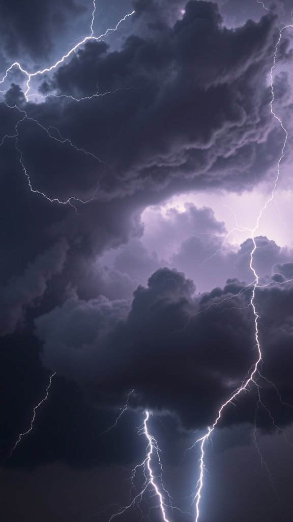 50 Stunning Black Wallpapers for a Chic Look Dark clouds with lightning in the sky