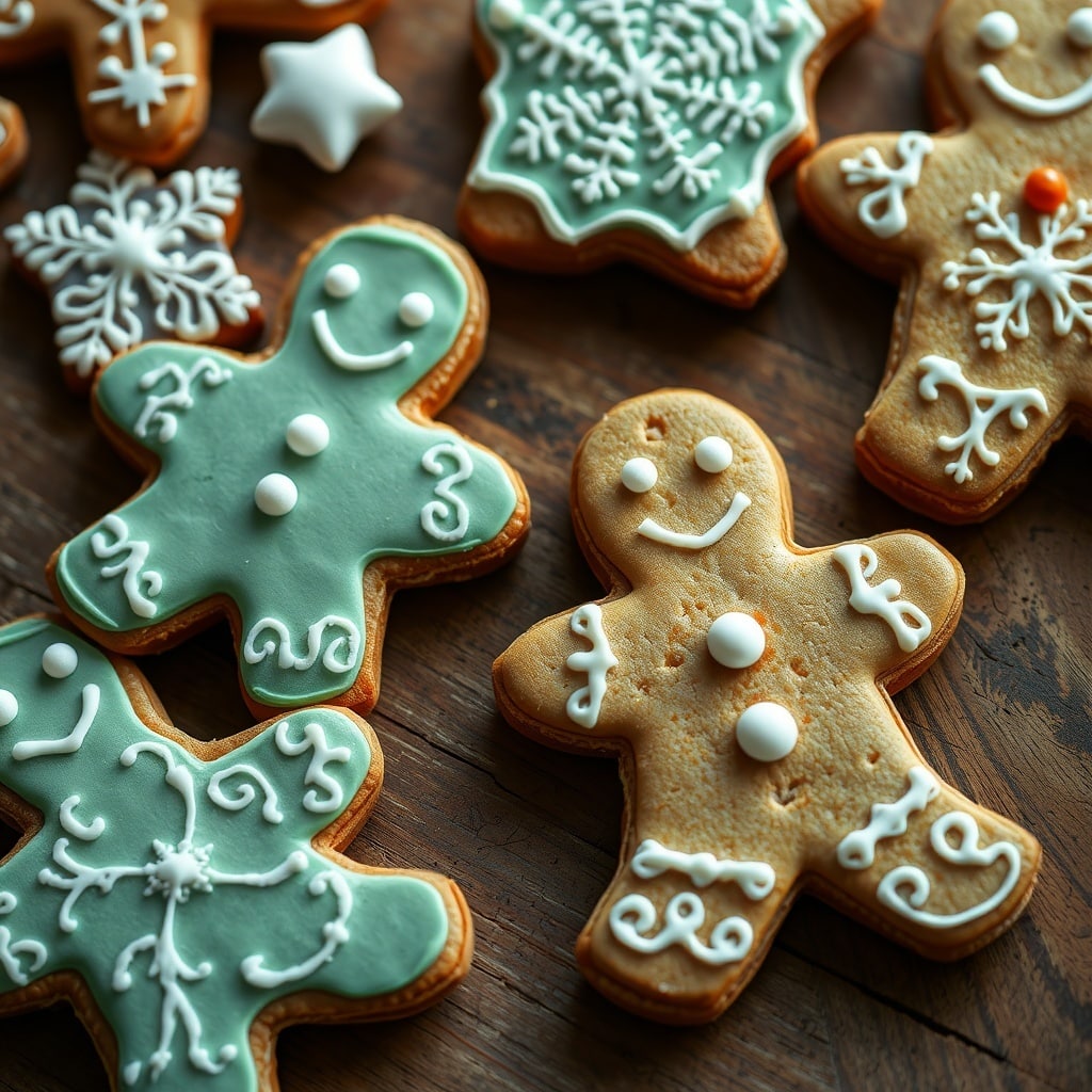 30 Delectable Christmas Cookie Recipes to Try This Holiday Season Decorated gingerbread men cookies with royal icing on a wooden table