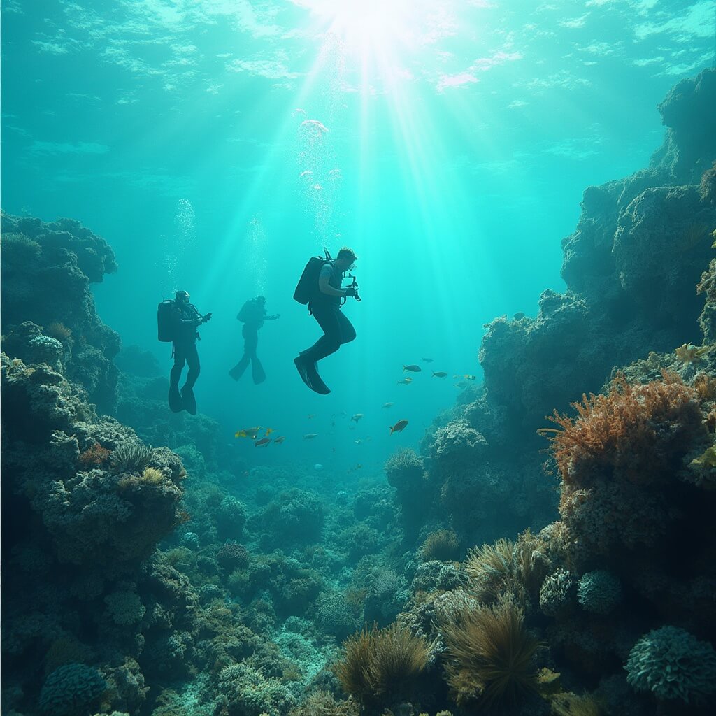 Dry Tortugas National Park: Your Ultimate Remote Paradise Adventure Guide Scientists conducting underwater marine research on vibrant coral reef ecosystem with diverse tropical fish species in crystal clear waters