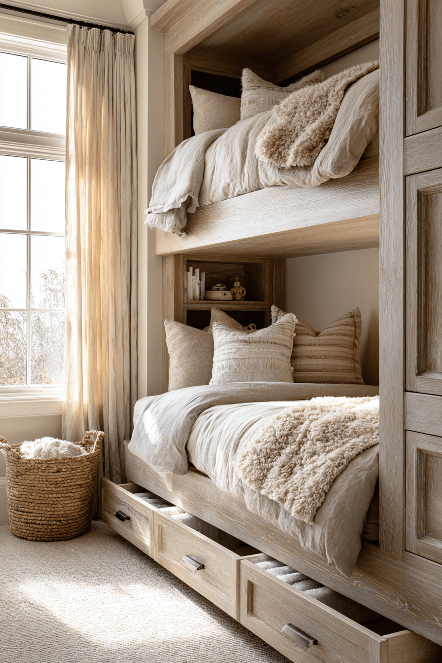 25 Minimalist Bunk Bed Ideas with Smart Storage Built In