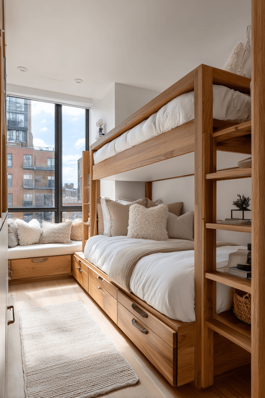 25 Minimalist Bunk Bed Ideas with Smart Storage Built In