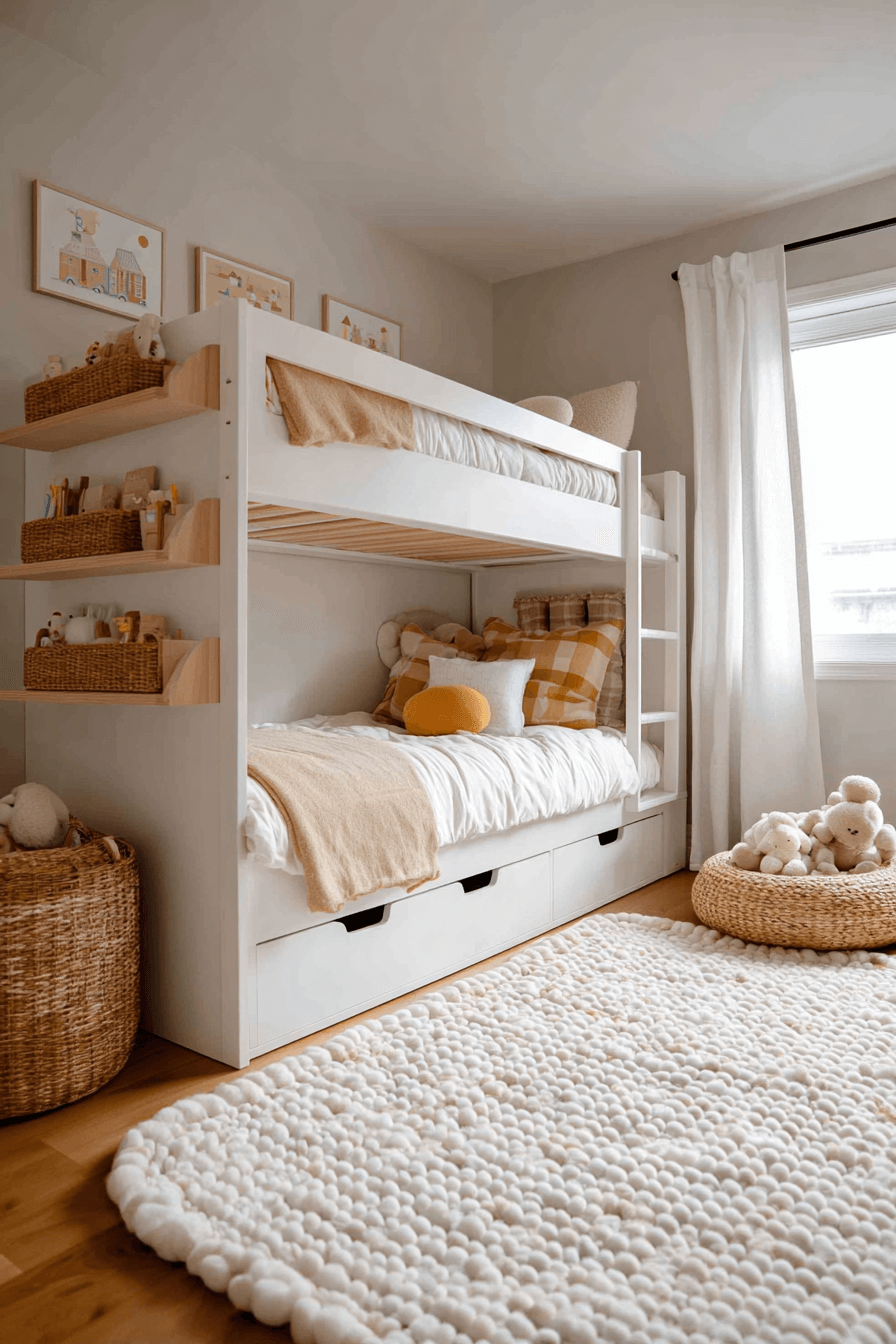 25 Minimalist Bunk Bed Ideas with Smart Storage Built In