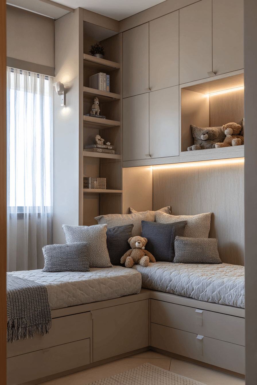 25 Minimalist Bunk Bed Ideas with Smart Storage Built In