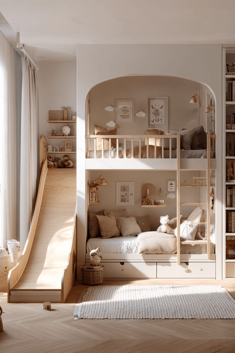 25 Minimalist Bunk Bed Ideas with Smart Storage Built In