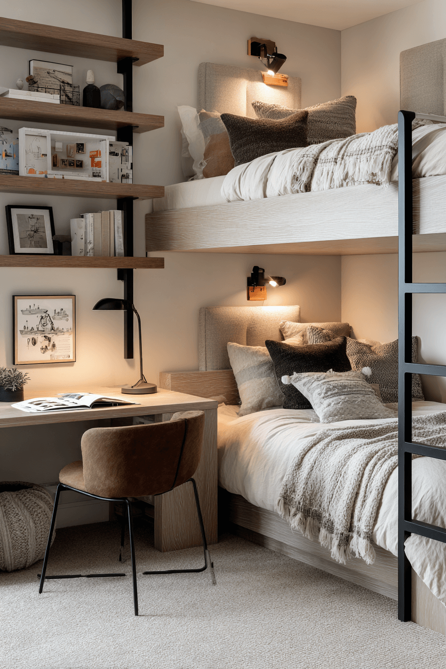 25 Minimalist Bunk Bed Ideas with Smart Storage Built In