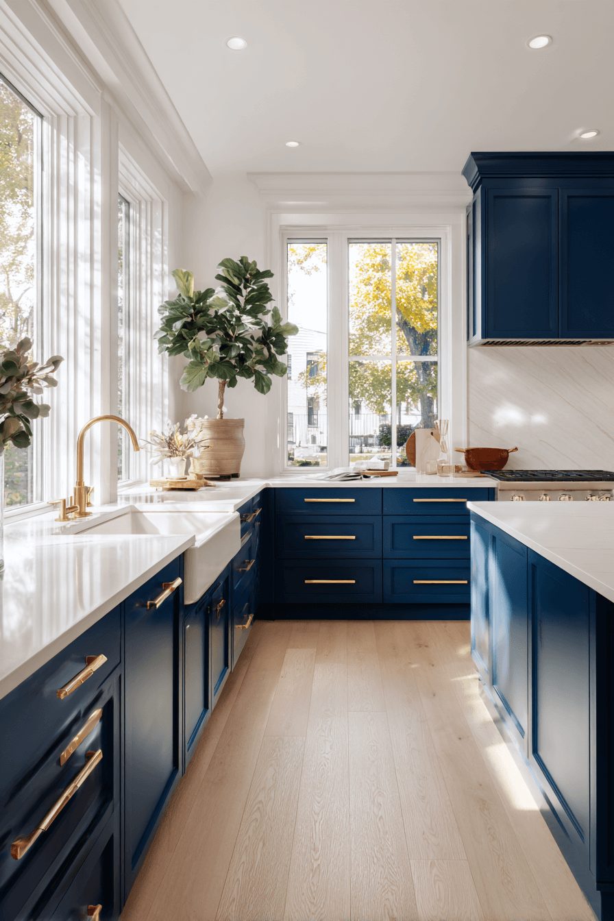 27 Beautiful Navy Blue Kitchen Cabinet Ideas to Inspire Your Renovation