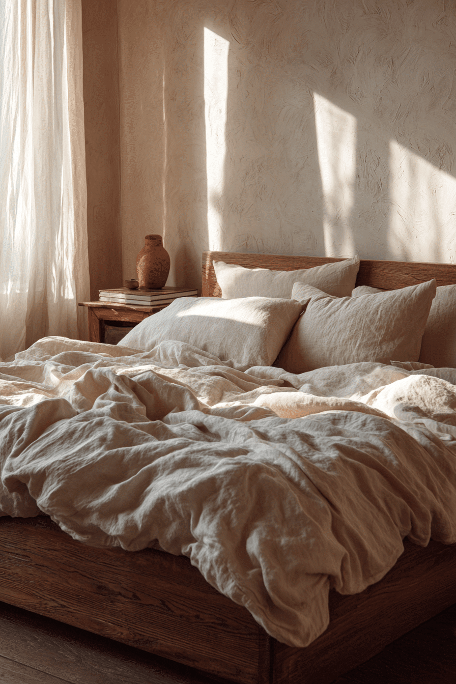 27 Wabi Sabi Bedroom Ideas with Natural Textures and Warm Tones