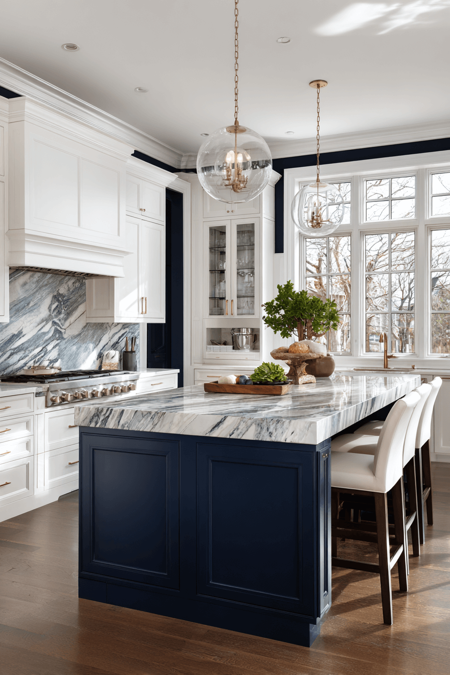 27 Beautiful Navy Blue Kitchen Cabinet Ideas to Inspire Your Renovation