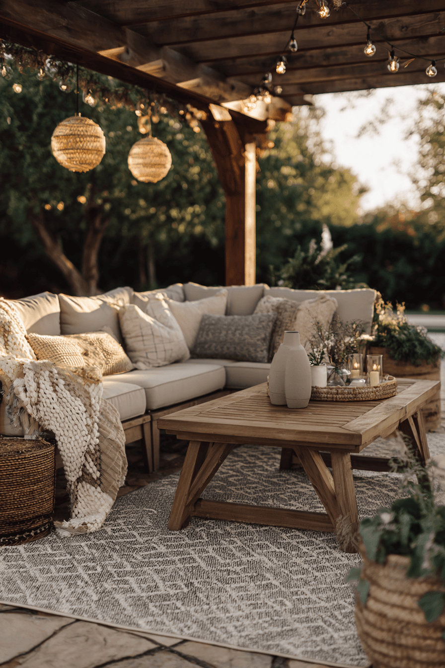 27 Cozy Backyard Ideas with Fire Pits Lights and Comfortable Seating