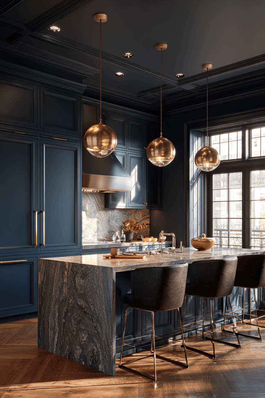 27 Beautiful Navy Blue Kitchen Cabinet Ideas to Inspire Your Renovation