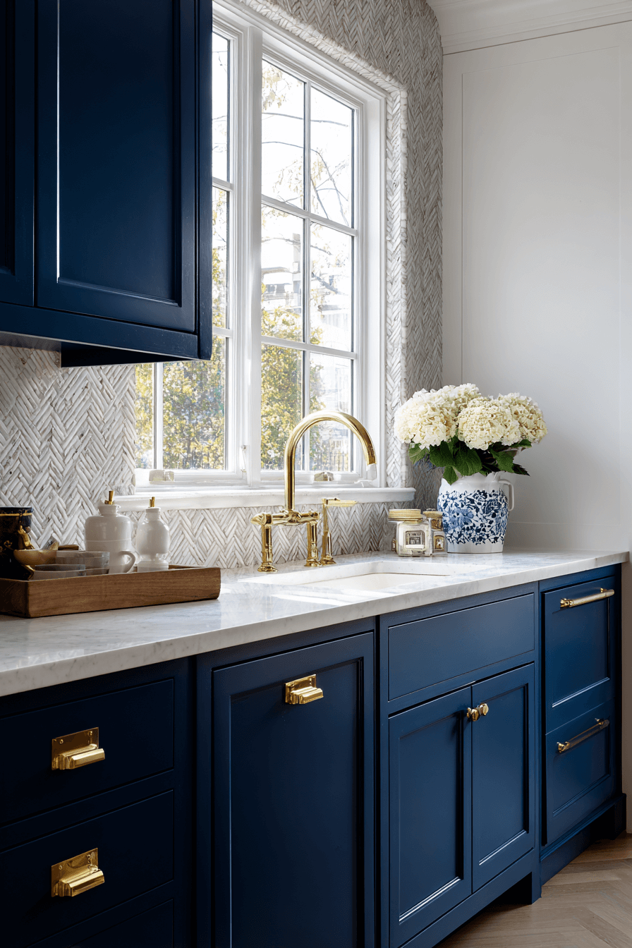 27 Beautiful Navy Blue Kitchen Cabinet Ideas to Inspire Your Renovation