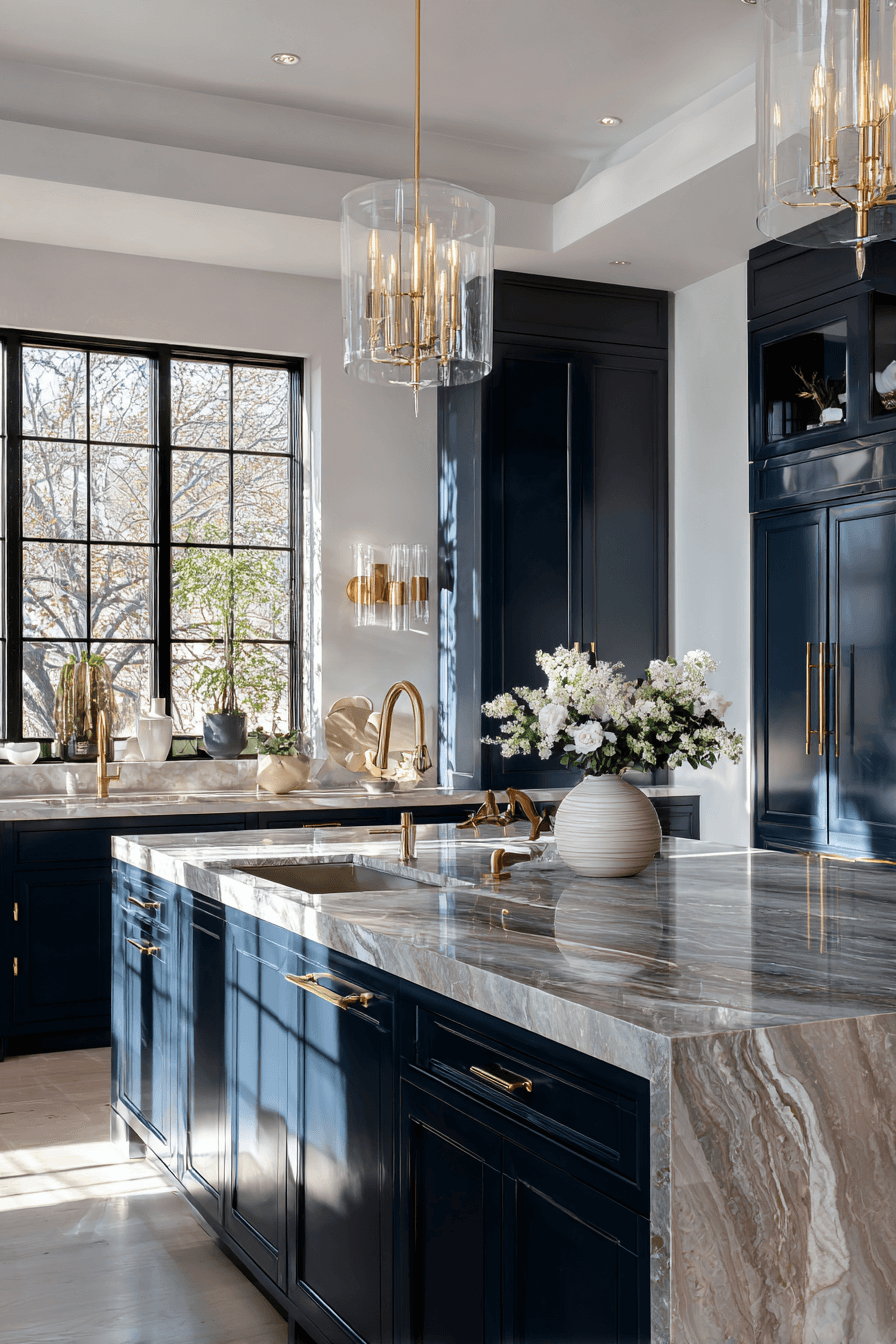 27 Beautiful Navy Blue Kitchen Cabinet Ideas to Inspire Your Renovation