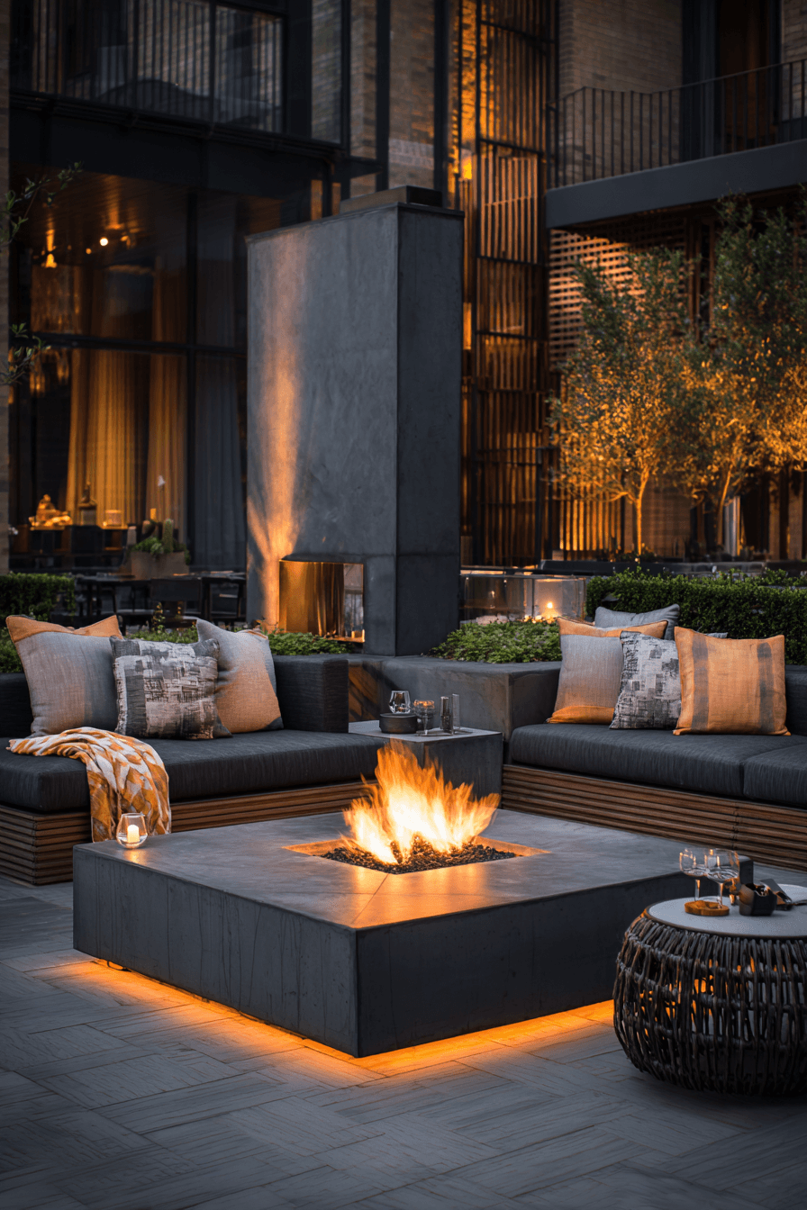 27 Cozy Backyard Ideas with Fire Pits Lights and Comfortable Seating
