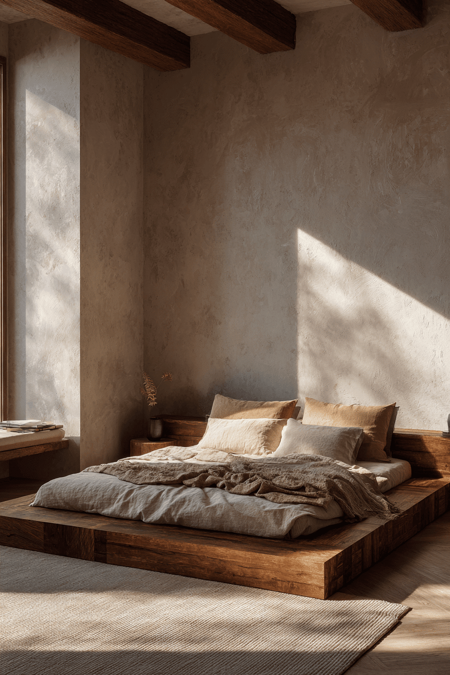 27 Wabi Sabi Bedroom Ideas with Natural Textures and Warm Tones