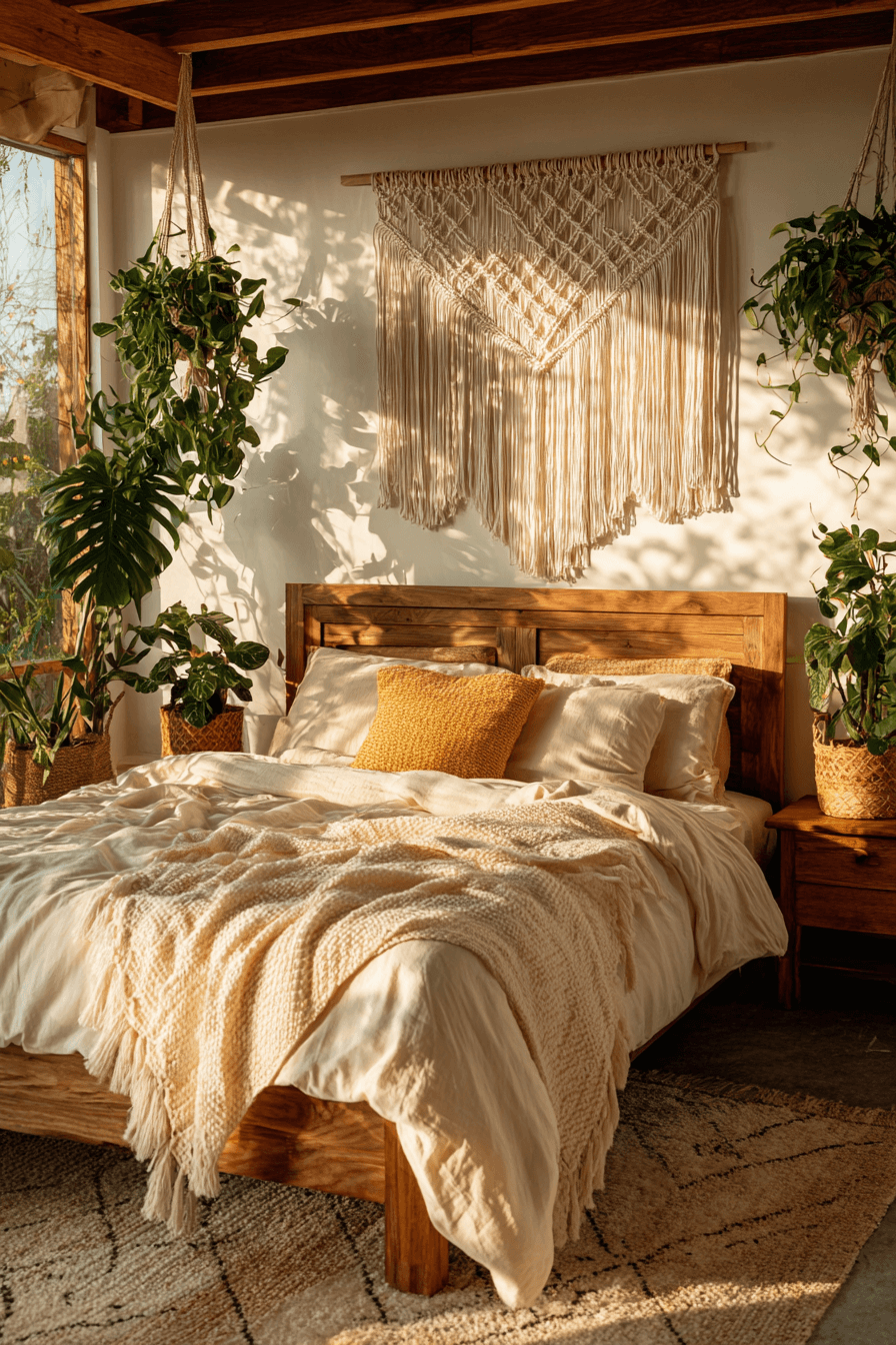 27 Boho Chic Bedroom Ideas with Natural Textures and Layers