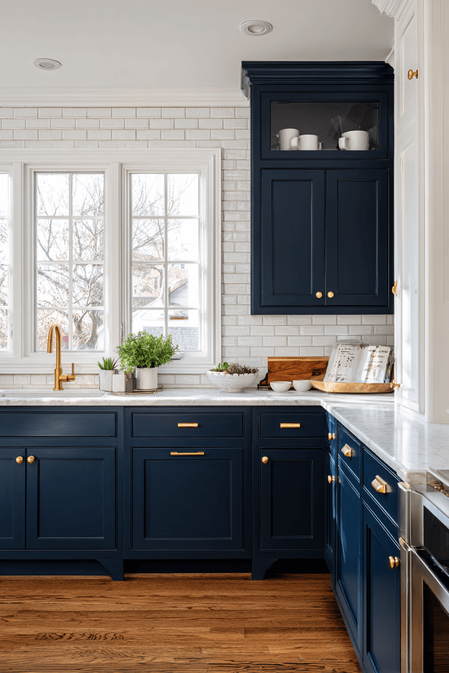 27 Beautiful Navy Blue Kitchen Cabinet Ideas to Inspire Your Renovation