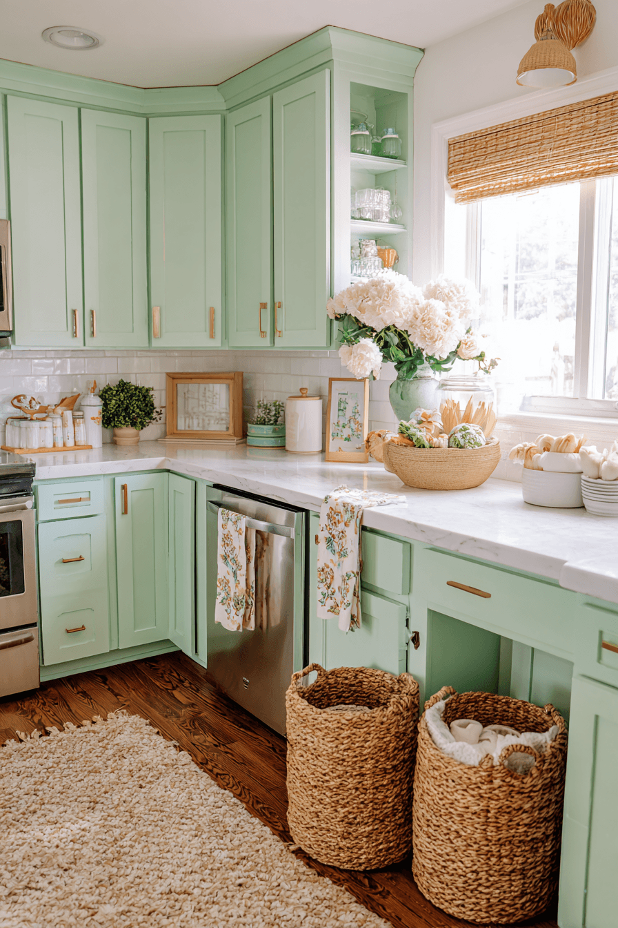 27 Gorgeous Mint Green Kitchen Cabinets Ideas You Will Love