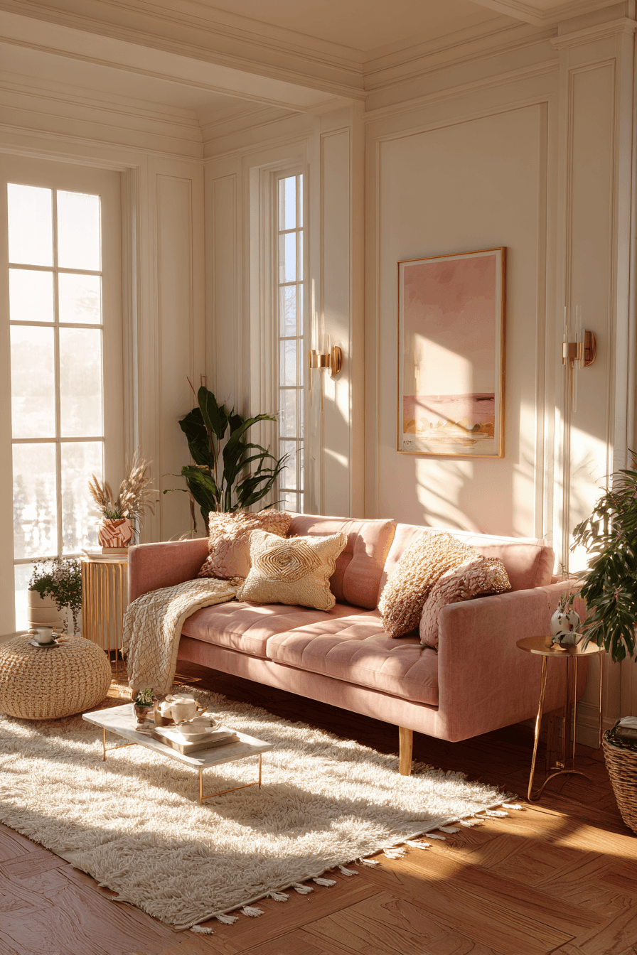 27 Gorgeous Pink Living Room Ideas to Brighten Your Space