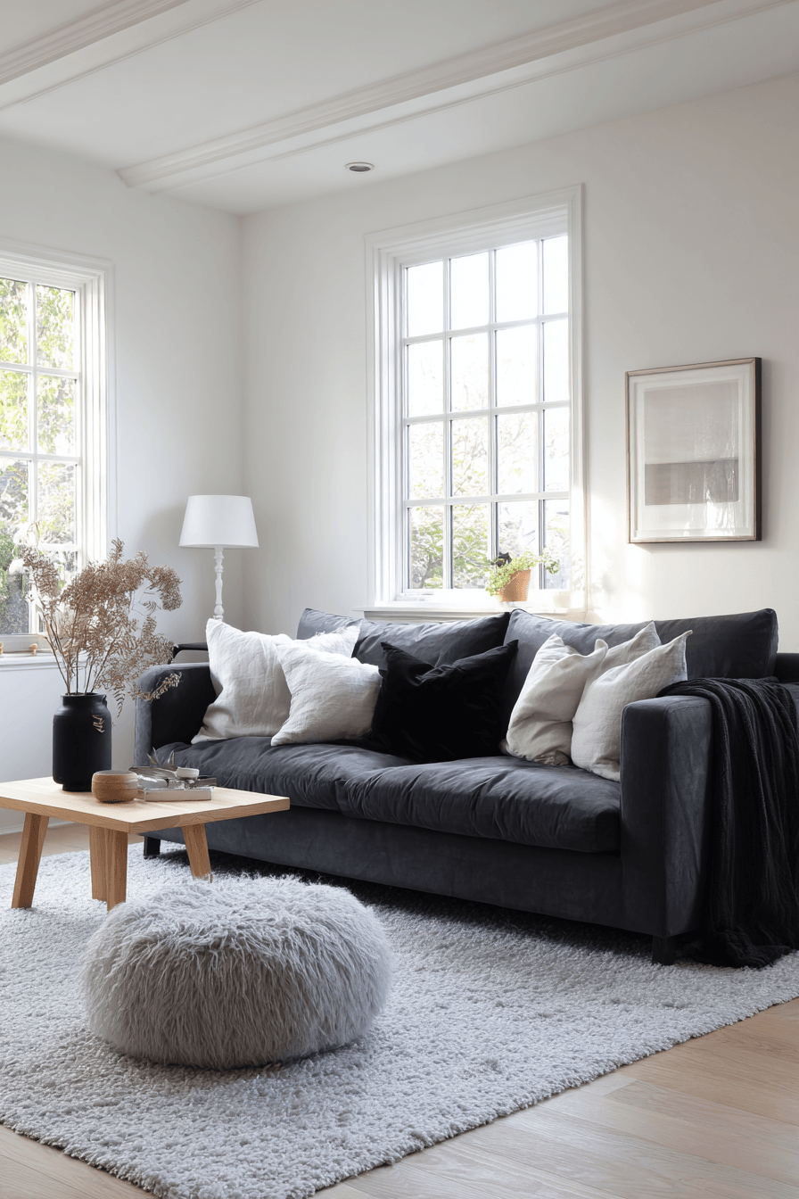 27 Dark Grey Couch Living Room Ideas That Look Stylish and Cozy