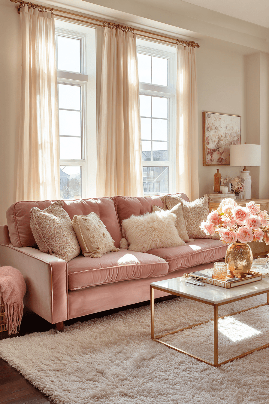 27 Gorgeous Pink Living Room Ideas to Brighten Your Space