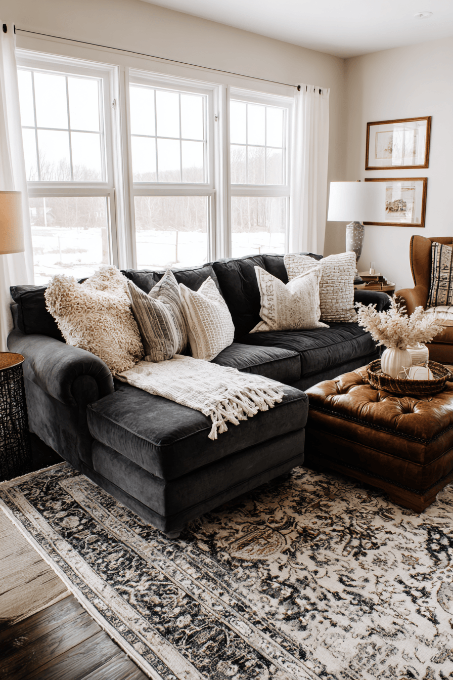 27 Dark Grey Couch Living Room Ideas That Look Stylish and Cozy