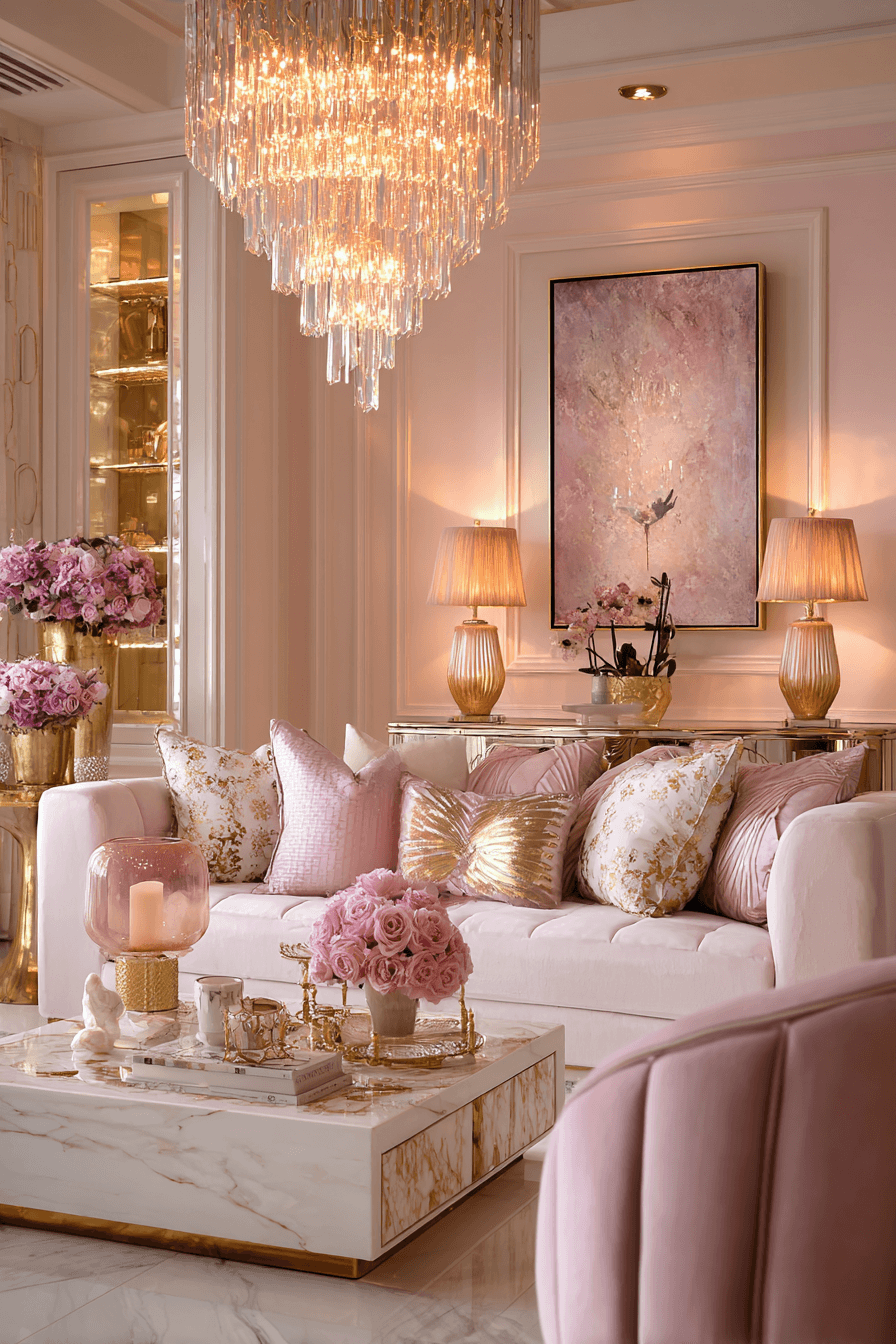 27 Gorgeous Pink Living Room Ideas to Brighten Your Space