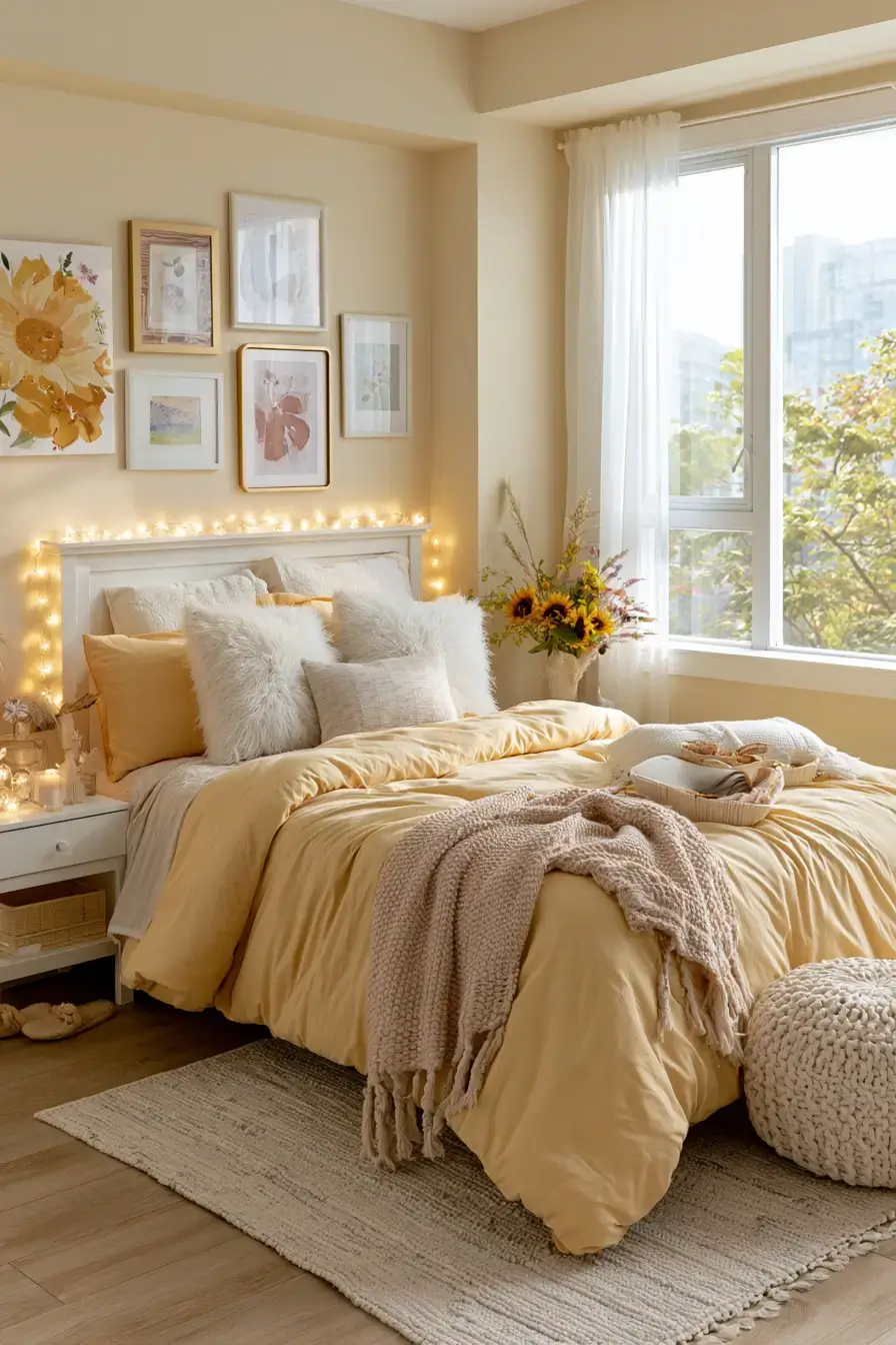 27 Cheerful Yellow Dorm Room Ideas For A Bright Cozy College Space