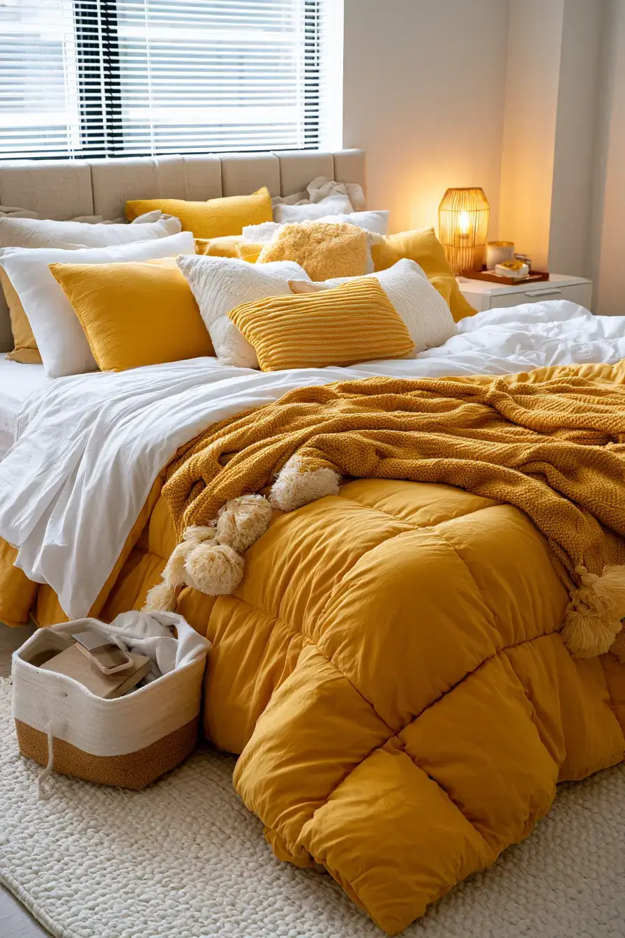 27 Cheerful Yellow Dorm Room Ideas For A Bright Cozy College Space