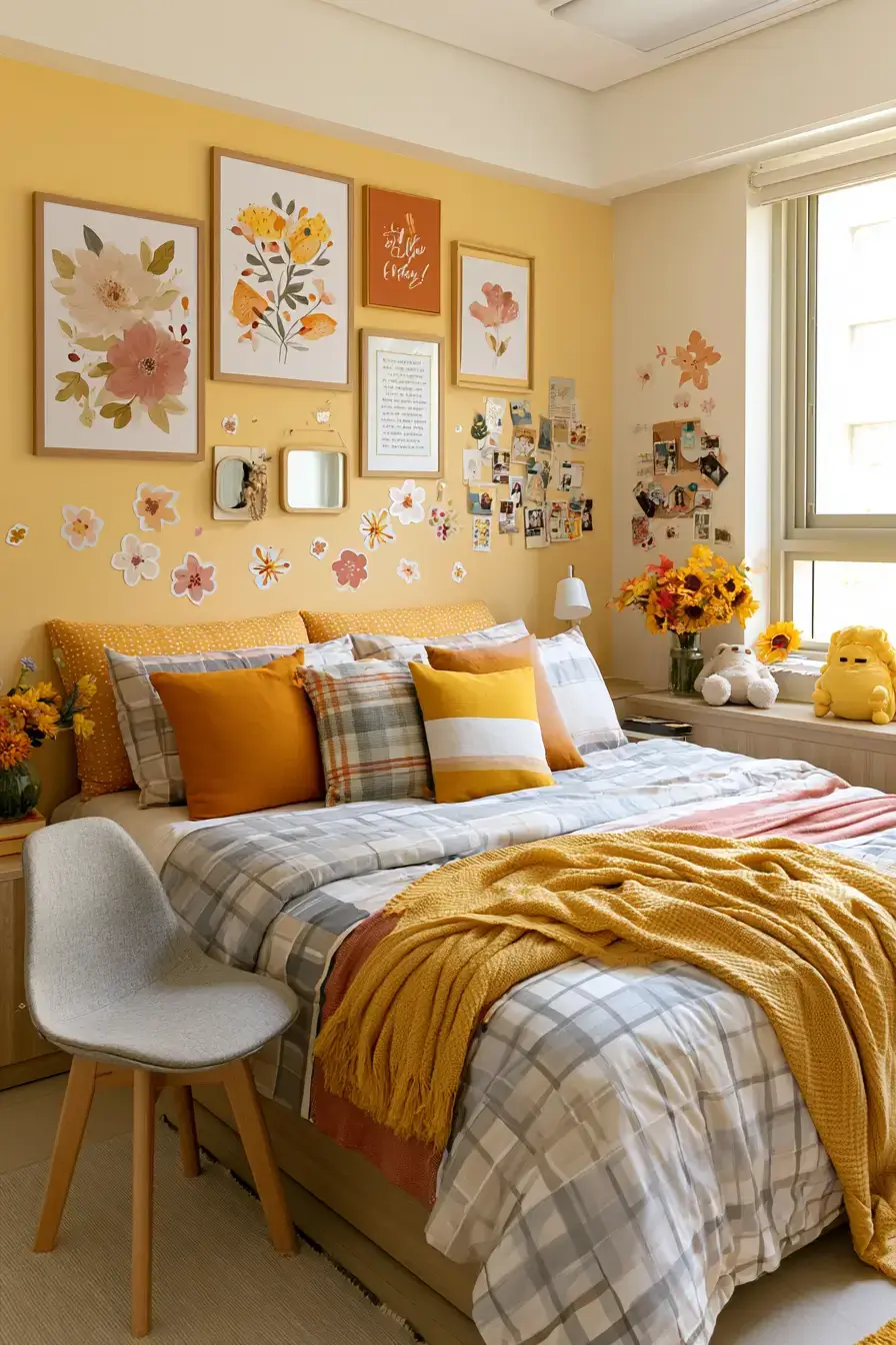 27 Cheerful Yellow Dorm Room Ideas For A Bright Cozy College Space