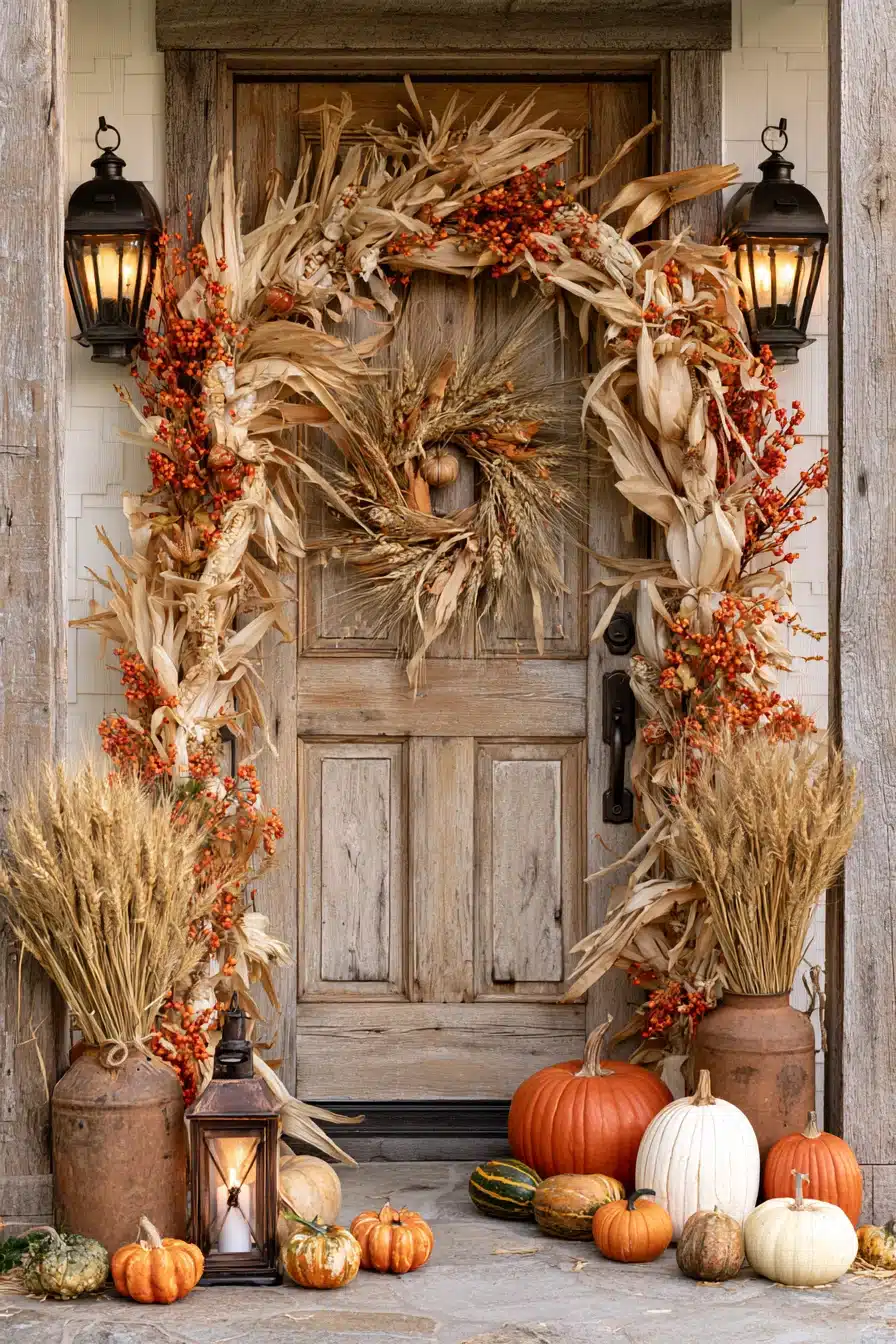 27 Beautiful Thanksgiving Door Decorations for a Warm Festive Welcome