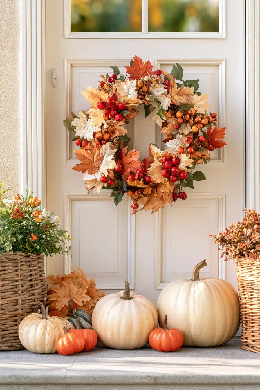 27 Gorgeous Fall Wreaths for Front Door Style and Seasonal Charm
