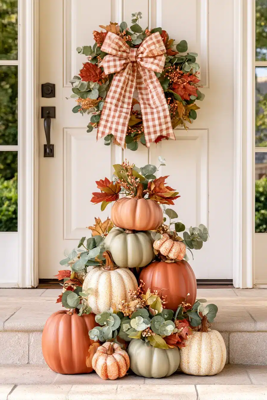 27 Gorgeous Fall Front Door Wreaths for a Warm Autumn Welcome
