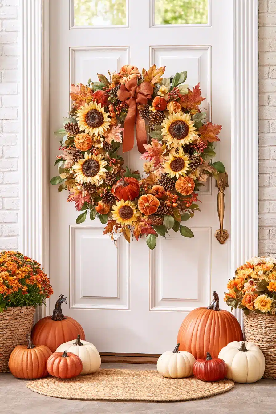 27 Beautiful Fall Wreaths for Your Front Door to Welcome Autumn in Style