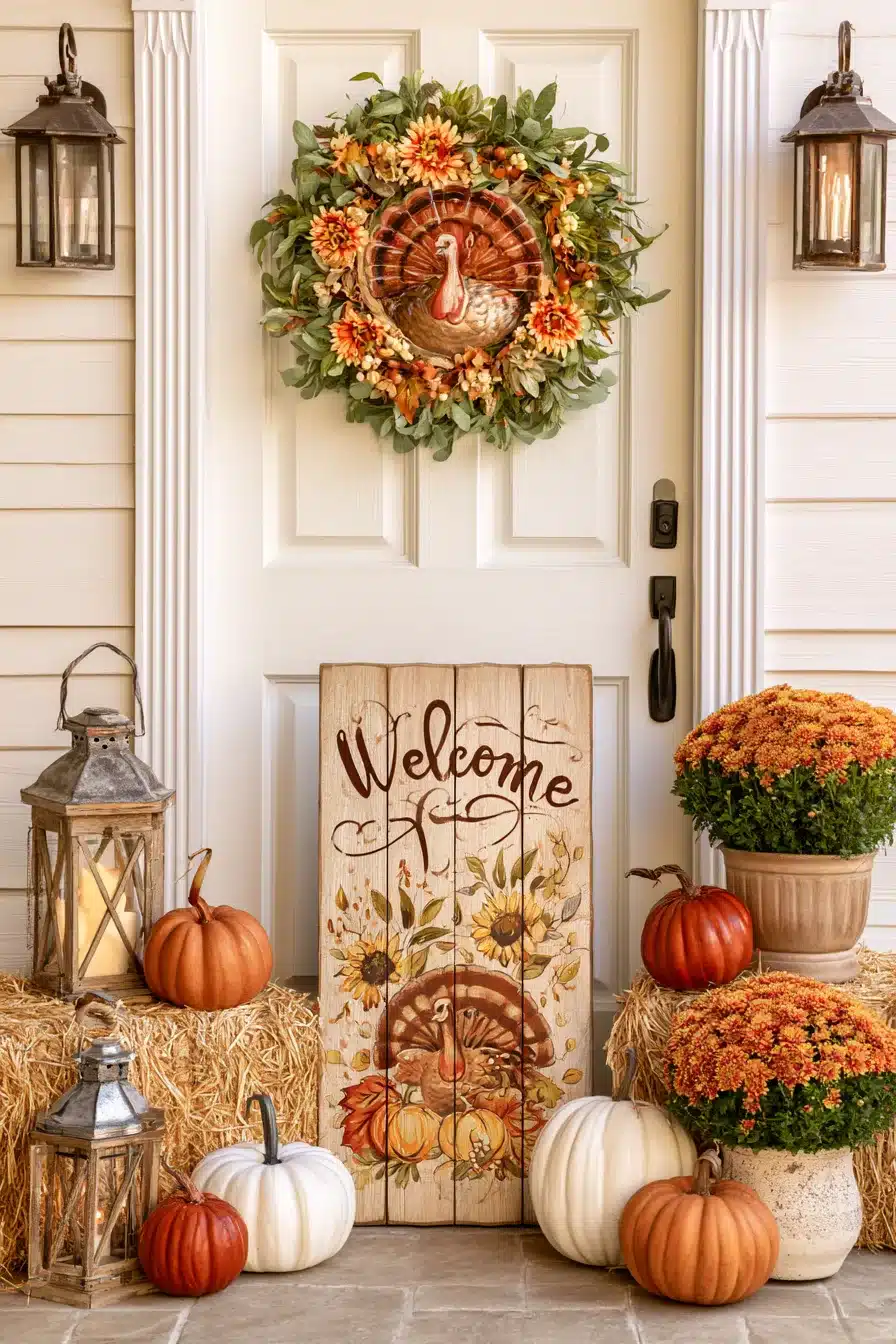 27 Beautiful Thanksgiving Door Decorations for a Warm Festive Welcome
