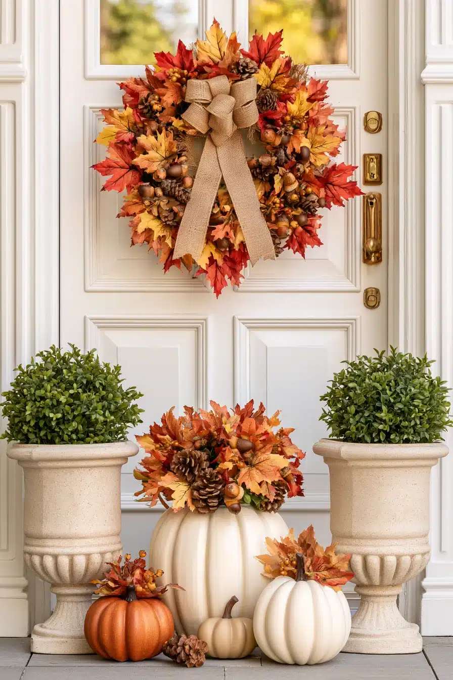 27 Gorgeous Fall Wreaths for Front Door Style and Seasonal Charm