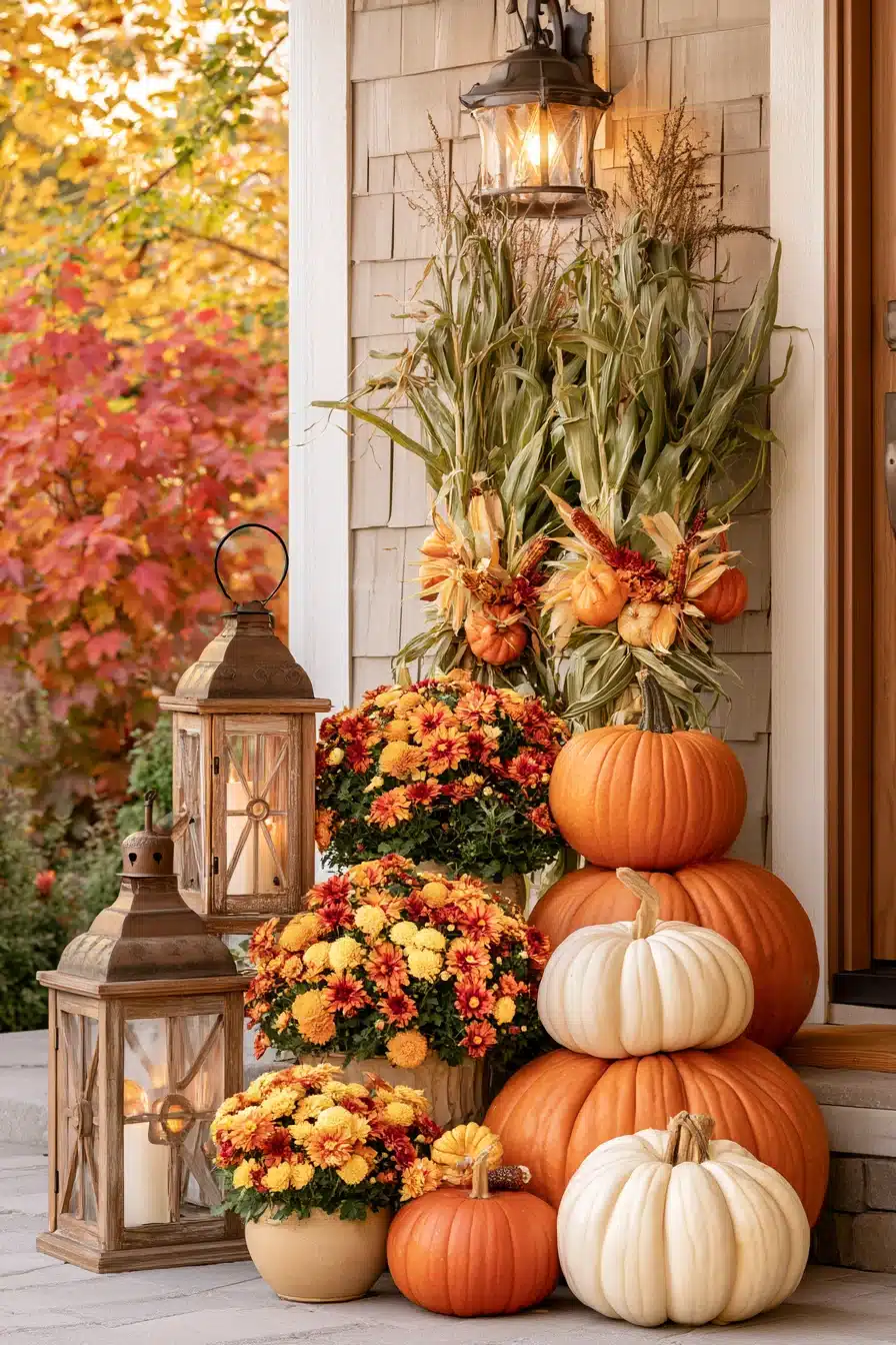27 Beautiful Thanksgiving Porch Decorations for a Warm Holiday Welcome