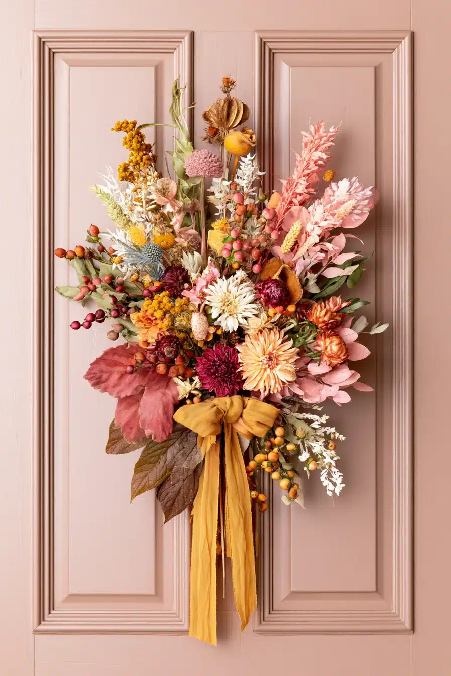 27 Gorgeous Fall Front Door Wreaths for a Warm Autumn Welcome