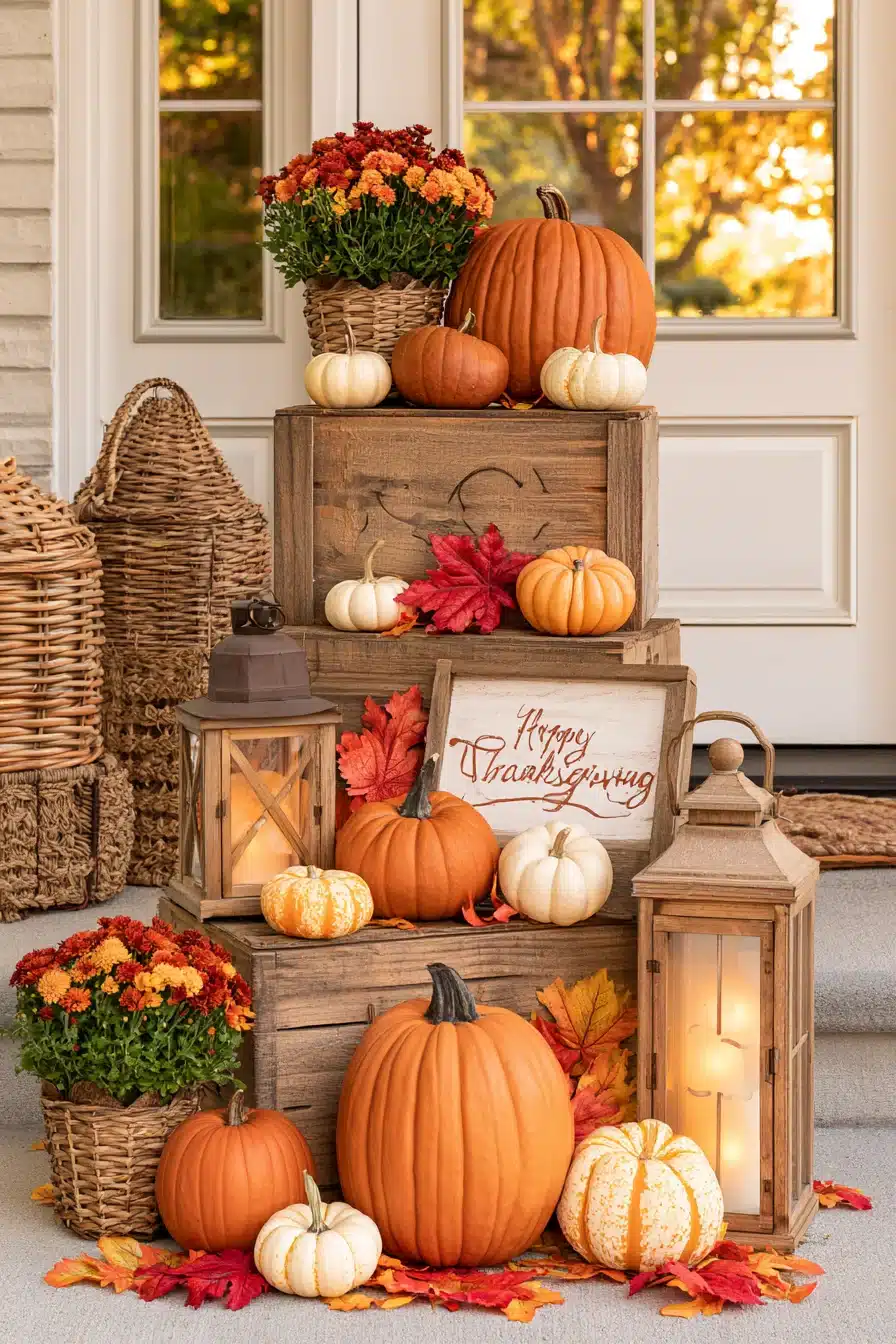 27 Beautiful Thanksgiving Porch Decorations for a Warm Holiday Welcome