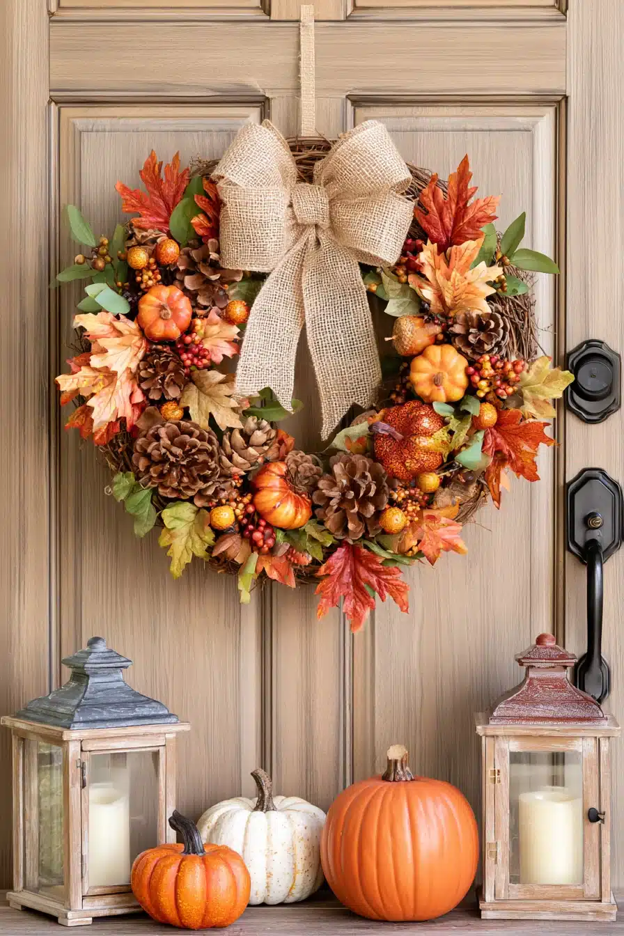 27 Beautiful Thanksgiving Door Decorations for a Warm Festive Welcome
