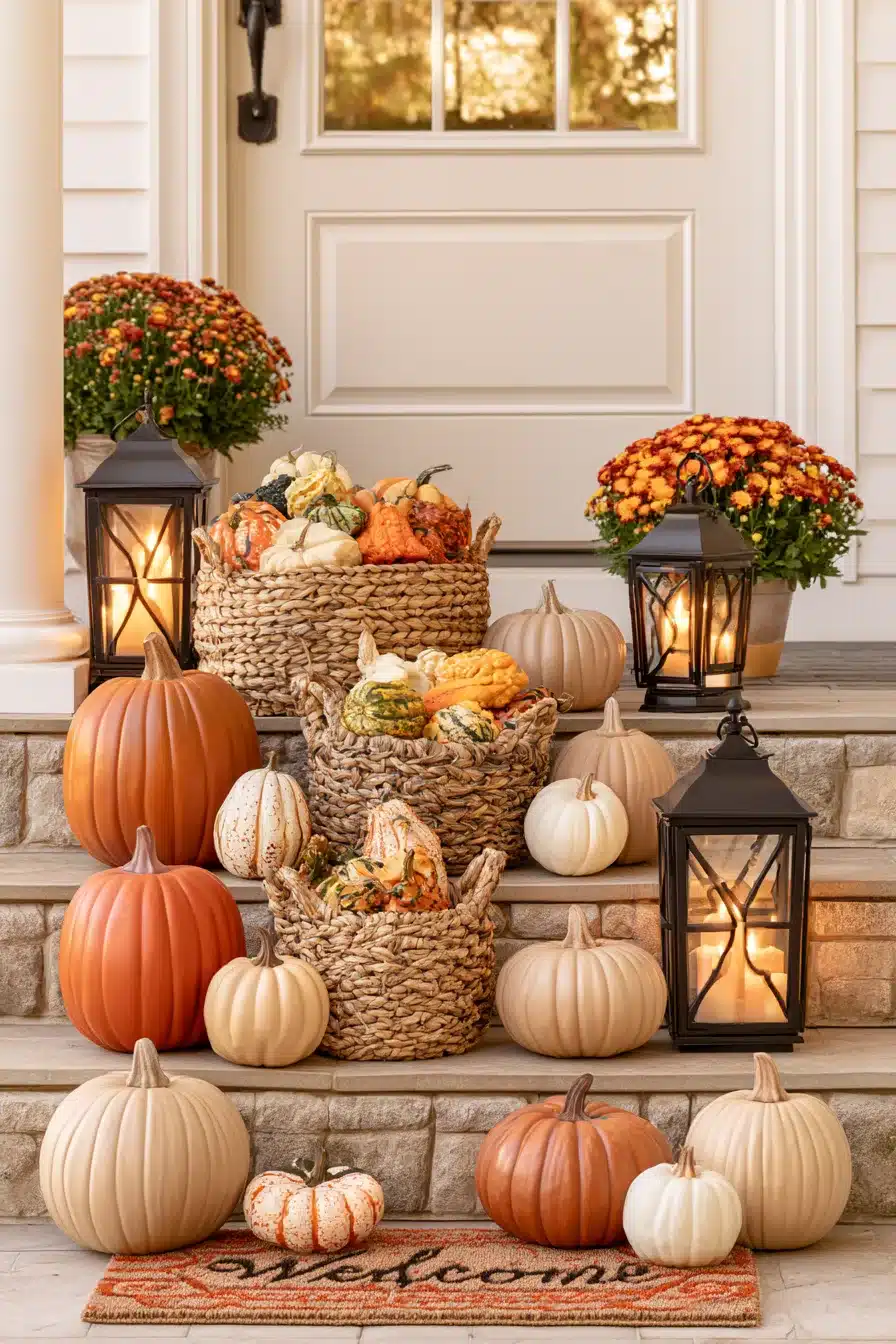 27 Beautiful Thanksgiving Porch Decorations for a Warm Holiday Welcome