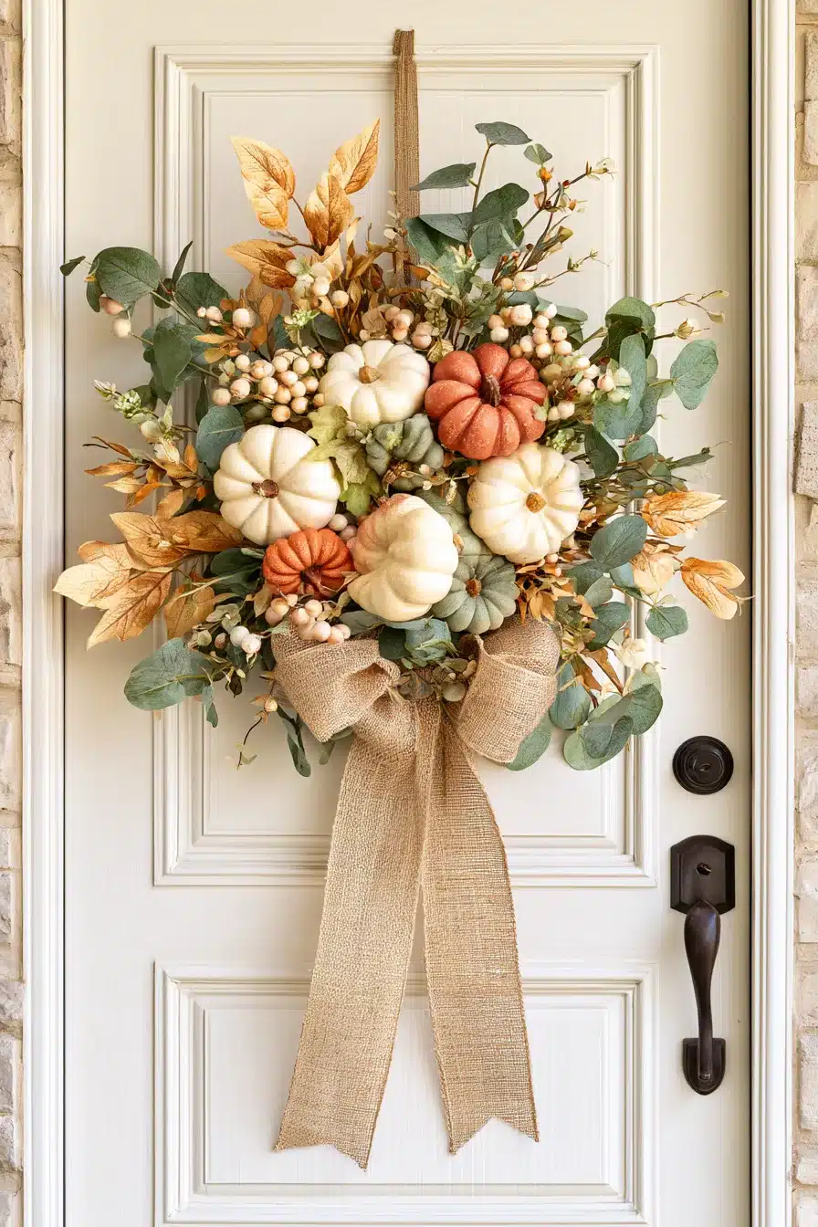 27 Gorgeous Fall Front Door Wreaths for a Warm Autumn Welcome