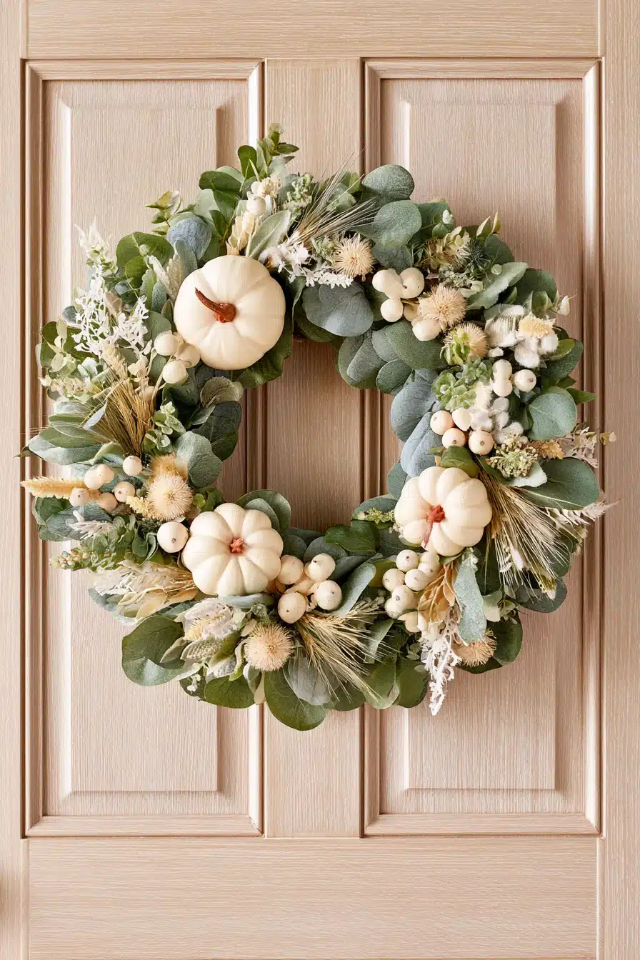 27 Gorgeous Fall Front Door Wreaths for a Warm Autumn Welcome