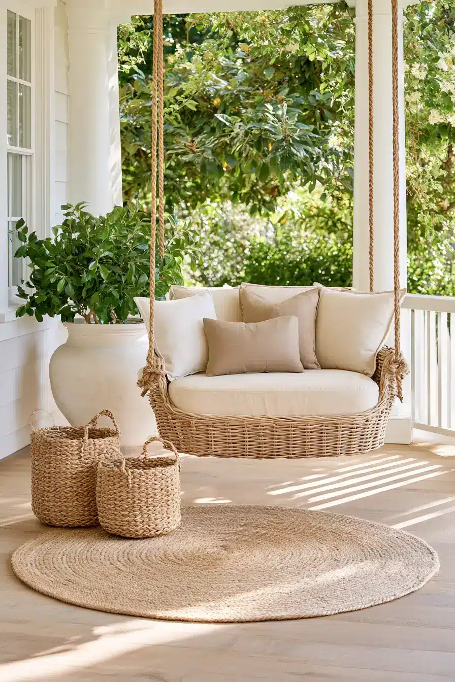 27 Dreamy Porch Swing Ideas for a Cozy Outdoor Escape