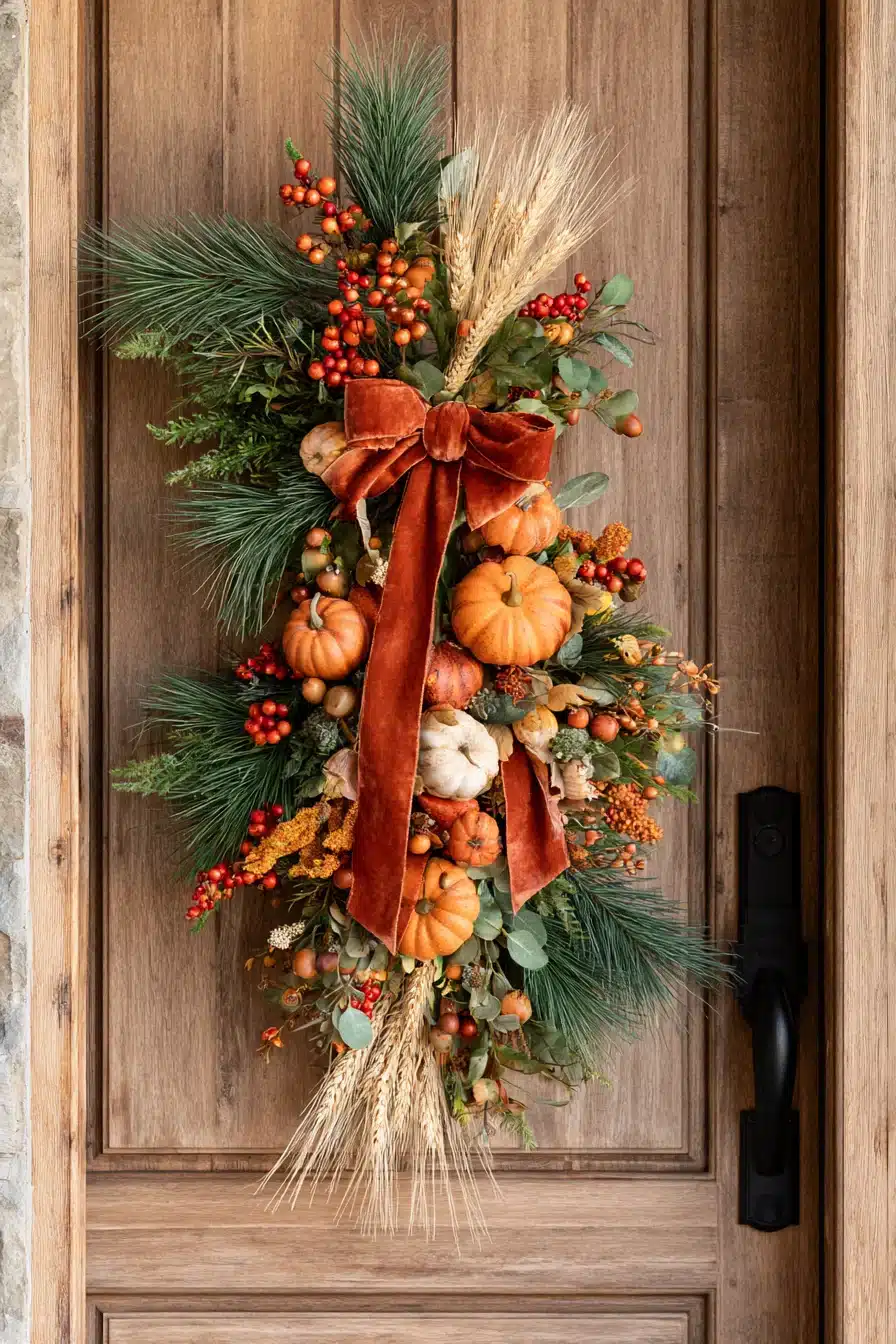 27 Beautiful Thanksgiving Door Decorations for a Warm Festive Welcome