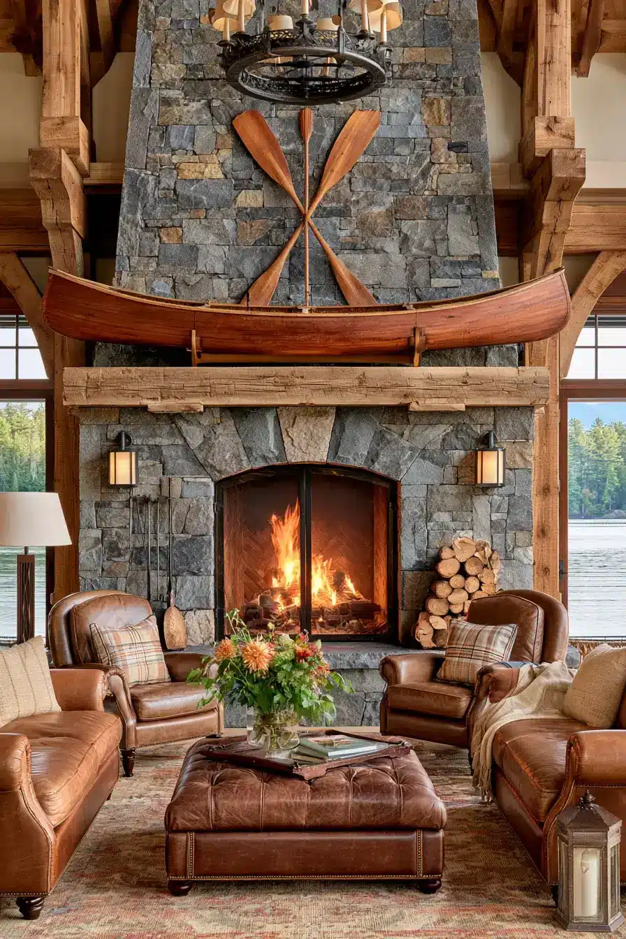 27 Cozy Lake Cabin Interiors Filled With Rustic Charm