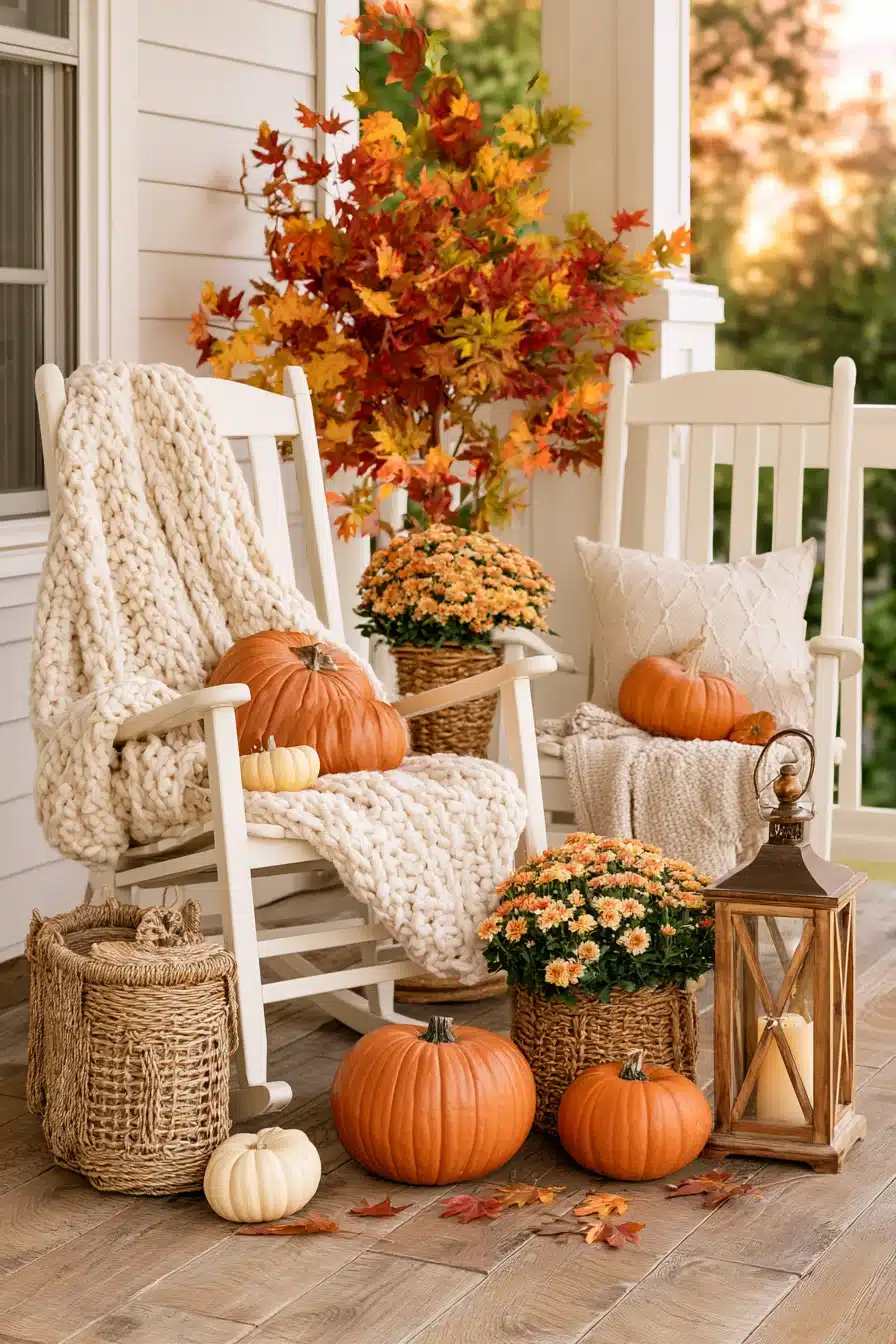 27 Beautiful Thanksgiving Porch Decorations for a Warm Holiday Welcome