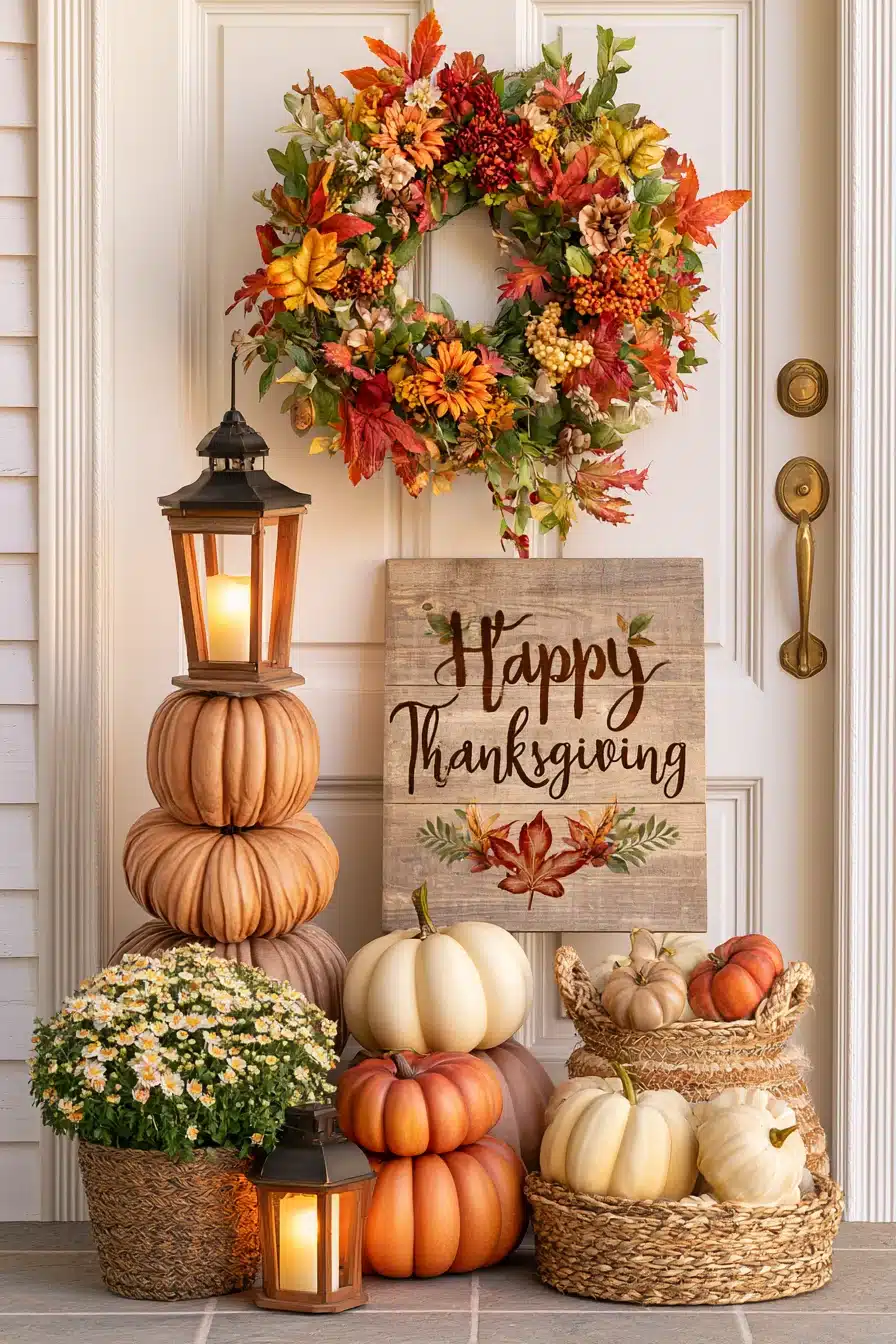27 Beautiful Thanksgiving Porch Decorations for a Warm Holiday Welcome